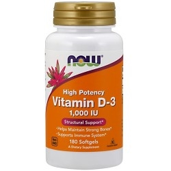Vitamina D Now Foods, Vitamin D-3 1000 IU, 180 cps