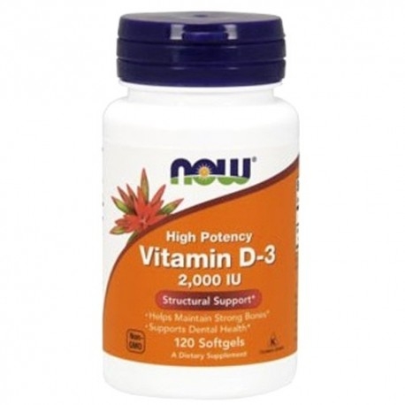 Vitamina D Now Foods, Vitamina D-3 2000 IU, 120 cps.