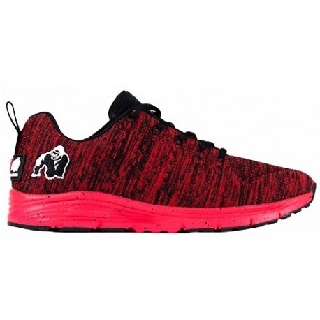 Scarpe Gorilla Wear, Brooklyn Knitted Sneakers Rosso/Nero