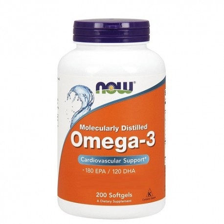 Omega 3 Now Foods, Omega-3, 200 Softgels.