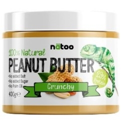 Burro di Arachidi Natoo, 100% Natural Peanut Butter Crunchy, 400 g.