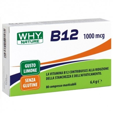 Vitamine e Minerali WHY Nature, B12, 80 cpr. masticabili
