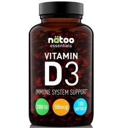 Vitamina D Natoo, Essentials Vitamin D3 2000 IU, 180 cps