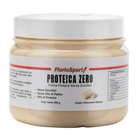 Creme Proteiche FlorioSport, Proteica Zero Cioccolato Bianco, 500 g
