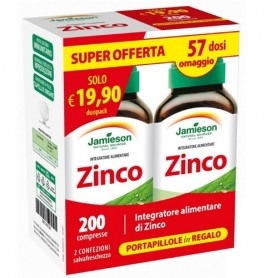 Zinco e Magnesio Jamieson, Duopack Zinco, 200 cpr + Portapillole