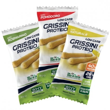 Pasti e Snack WHY Nature, Grissini Proteici, 30 g