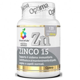 Zinco e Magnesio Optima Naturals, Zinco 15, 120 cpr