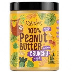 Burro di Arachidi OstroVit, Peanut Butter 100% Crunchy, 1000g