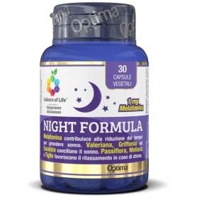 Melatonina Optima Naturals, Night Formula, 30 cps