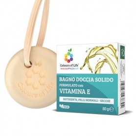 Detergente Optima Naturals, Bagno Doccia Solido, Vitamina E, 80 g
