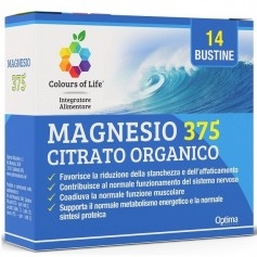 Zinco e Magnesio Optima Naturals, Magnesio 375 Citrato Organico, 14 Bustine