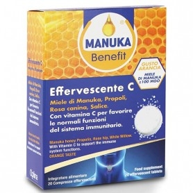 Funzionalità respiratorie Optima Naturals, Manuka Benefit Effervescente C, 20 cpr