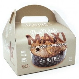 Biscotti e Dolci Feeling Ok, Pan Natale Maxi con Gocce di Cioccolato, 500 g