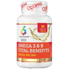 Omega 3-6-9 Optima Naturals, Omega 3 6 9 Total Benefits, 60 cps