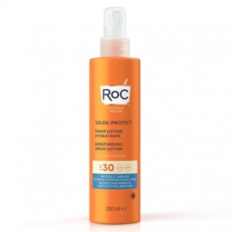 Solari RoC, Lozione Spray Solare Corpo Idratante SPF30, 200 ml