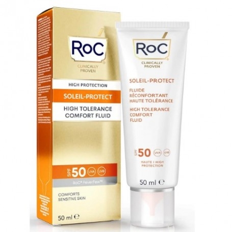 Solari RoC, Fluido Solare Viso Alta Tollerabilità SPF50, 50 ml