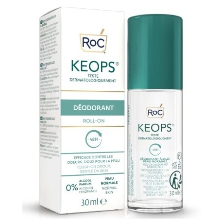 Antitraspirante RoC, Keops Deodorante Roll-On Pelle Normale, 30 ml