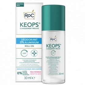 Antitraspirante RoC, Keops Deodorante Roll-On 0% Sali di Alluminio, 30 ml