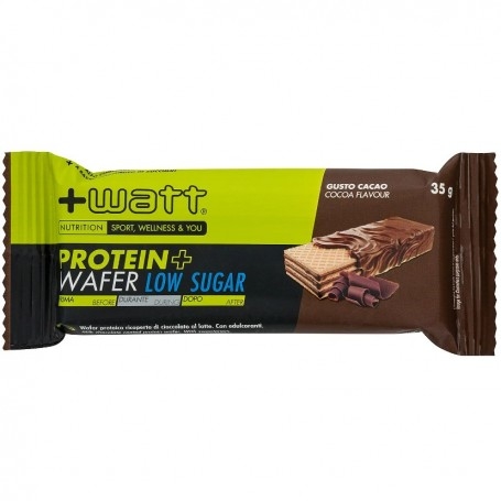 Barrette proteiche +Watt, Protein+ Wafer Low Sugar, 35 g