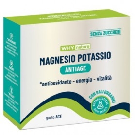 Antiossidanti Why Nature, Magnesio Potassio Antiage, 10 bustine