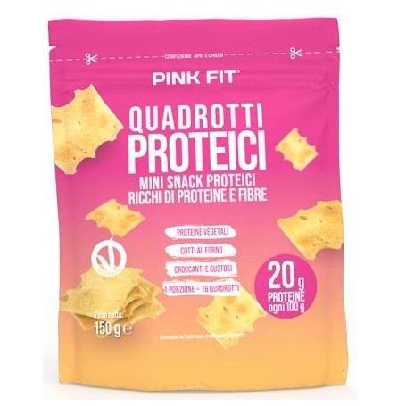 Pasti e Snack Pink Fit, Quadrotti Proteici, 150 g