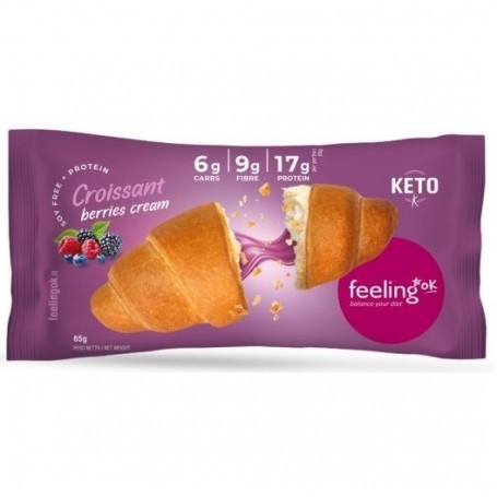 Scadenza Ravvicinata Feeling Ok, Croissant +Protein ripieno, 65 g (Sc.11/2025)