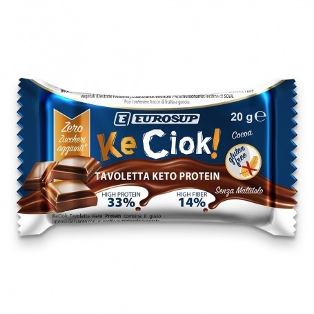 Barrette proteiche Eurosup, KeCiok Tavoletta Keto Protein, 20 g